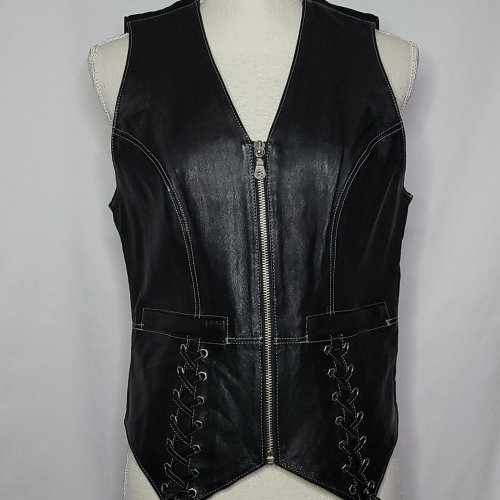 Harley Davidson Womens Leather Vest Size M